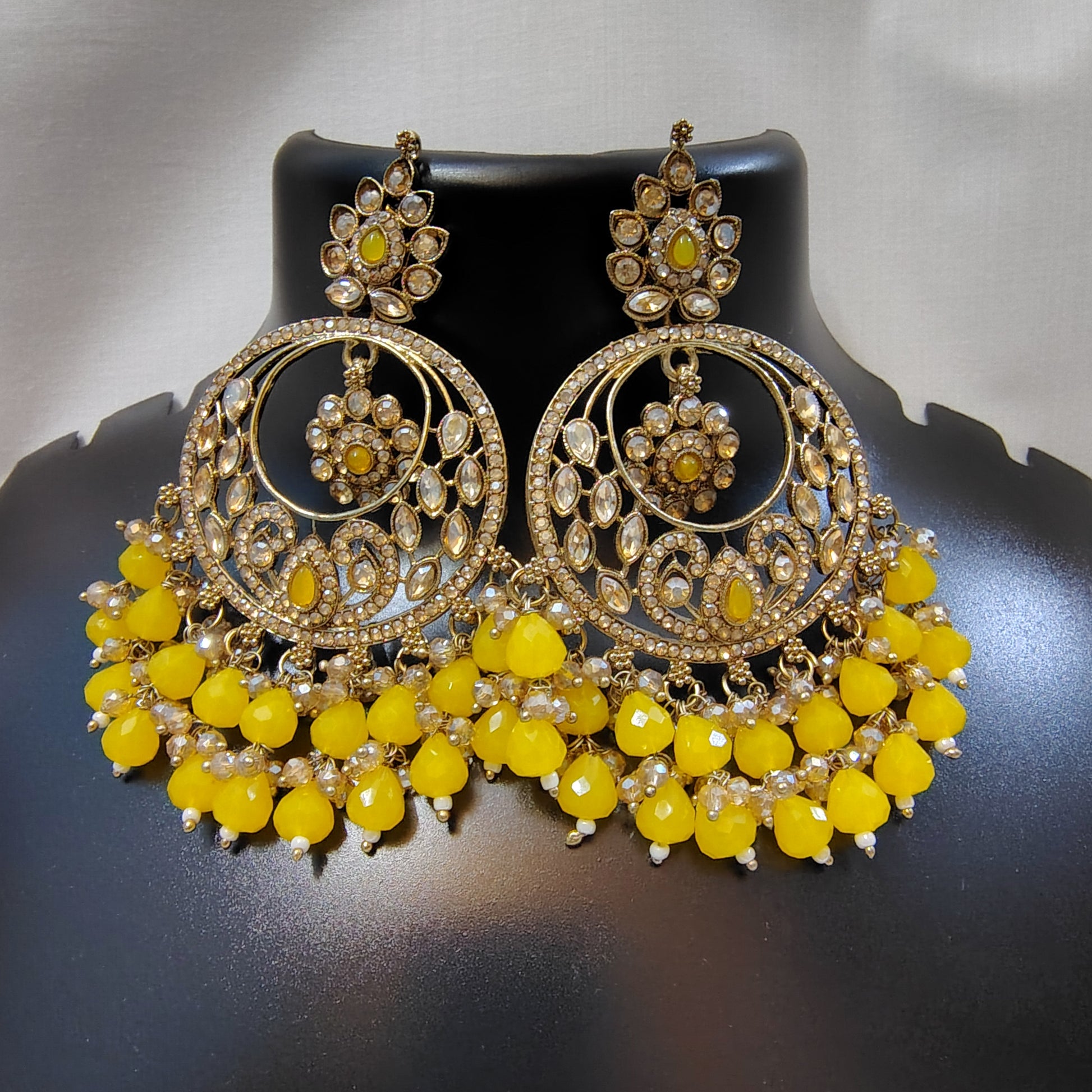 Sunburst Royale Chandbali Lemon Yellow