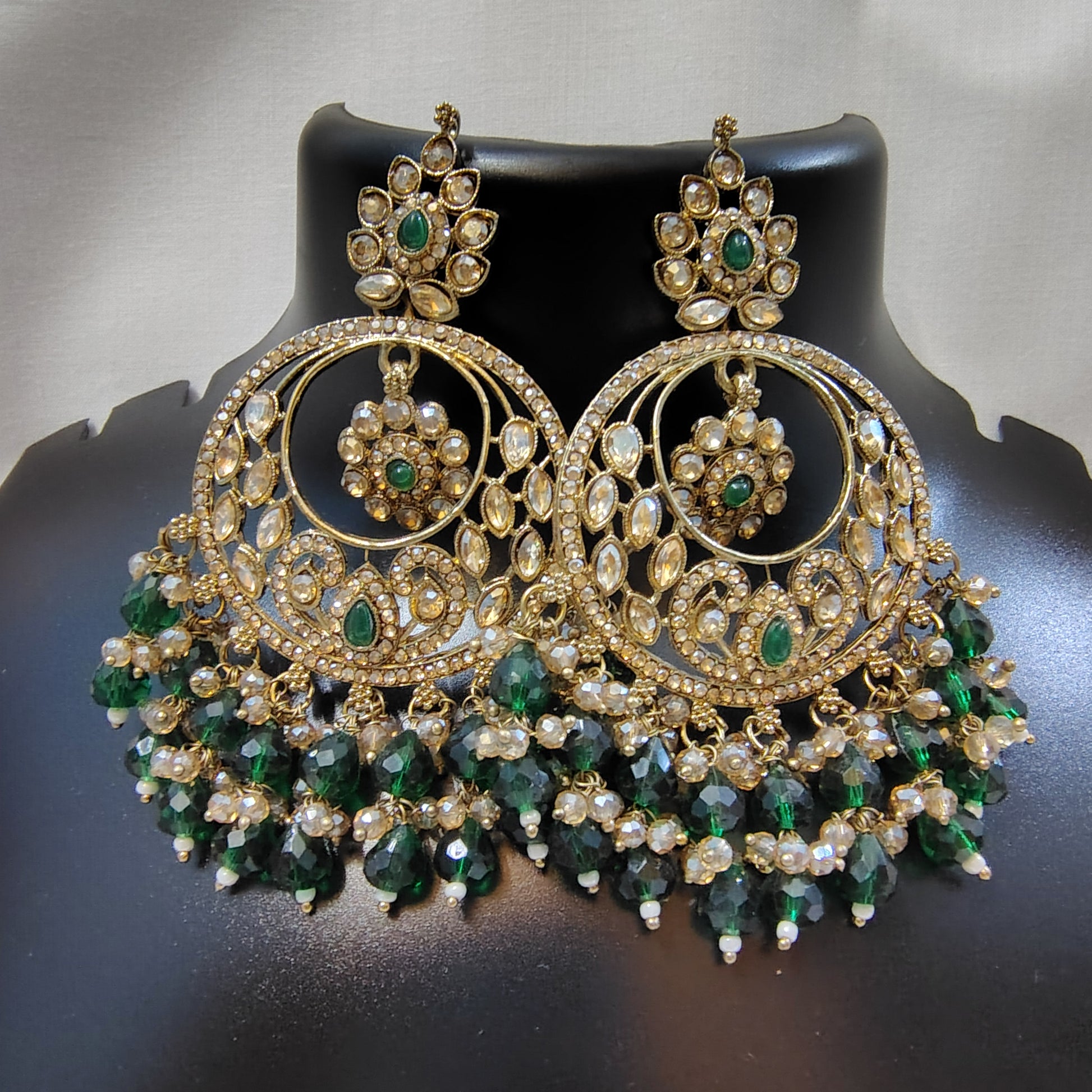 Sunburst Royale Chandbali Emerald Green