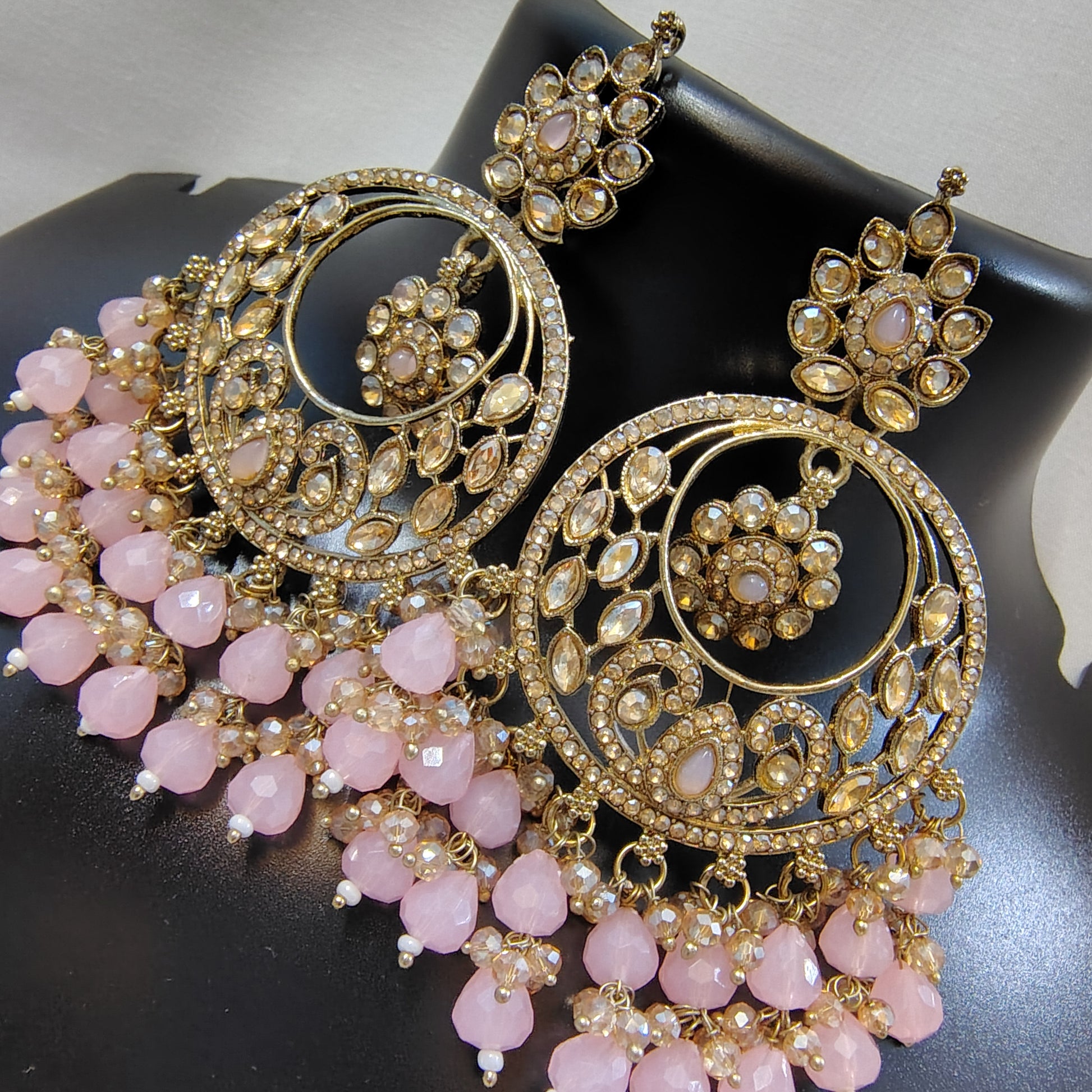Sunburst Royale Chandbali Baby Pink