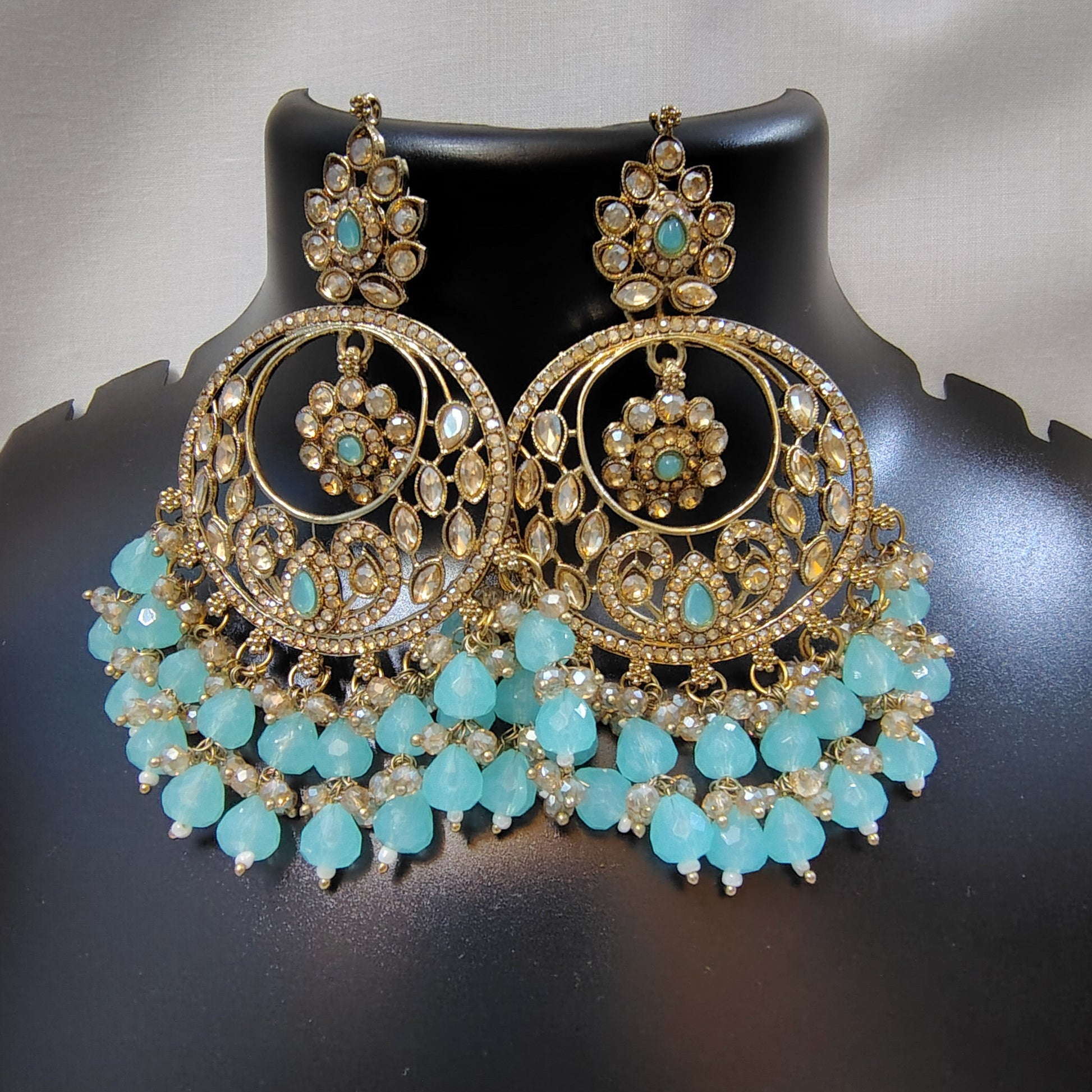 Sunburst Royale Chandbali Sky Blue