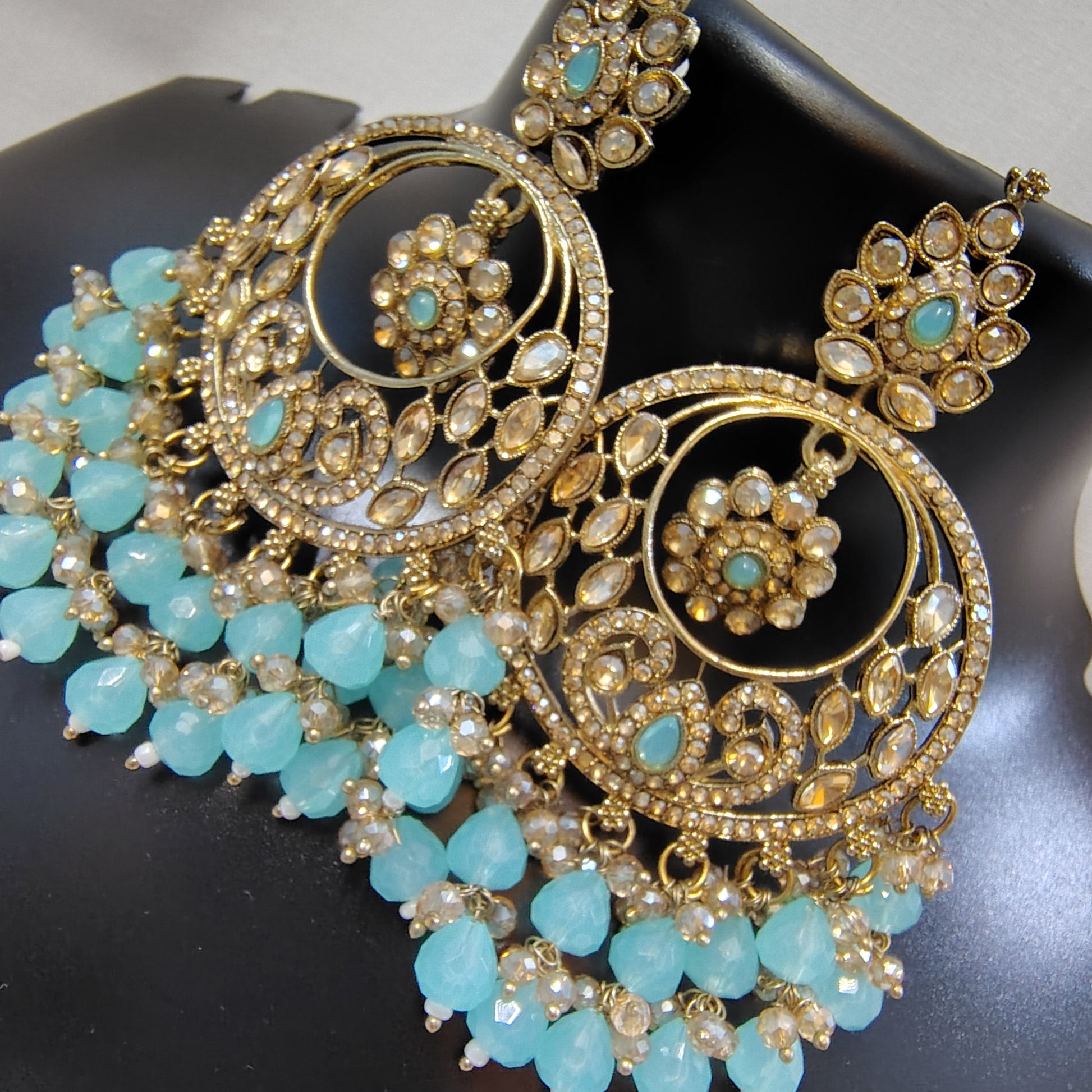 Sunburst Royale Chandbali Sky Blue