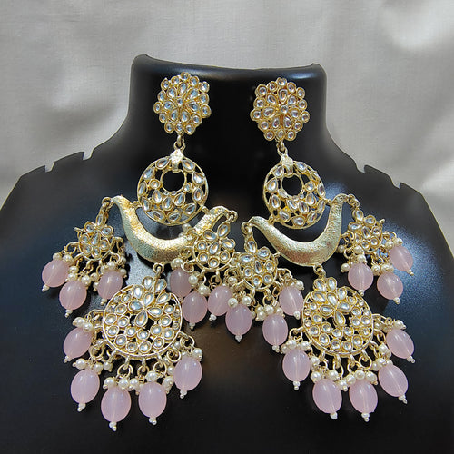Baby Pink Grace Kundan Chandbalis