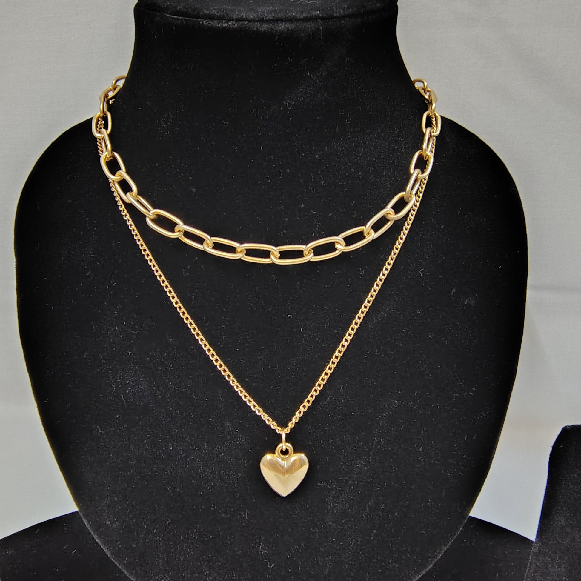 Golden Heart Duo Layer Pendant